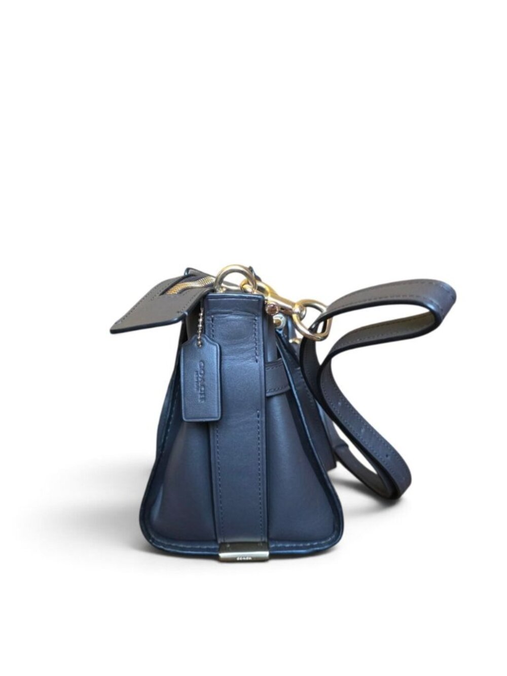 Coach Swagger 27 Gray Brown Glovetanned Leather Gold Satchel 12111 Authentic - Picture 13 of 16